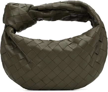 Женская сумка Bottega Veneta Mini Jodie плетеная, кипарисовая
