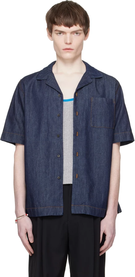 Мужская джинсовая рубашка Dries Van Noten, индиго