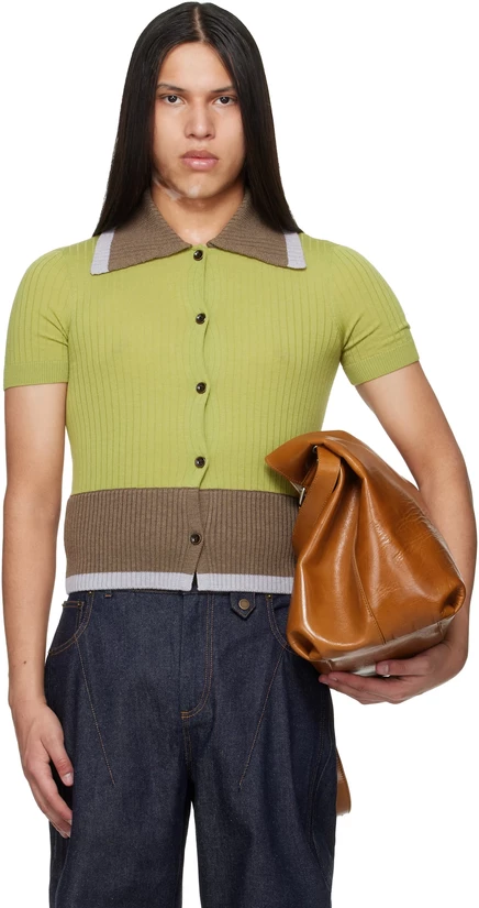 Мужское поло EGONlab China Knit, зеленое
