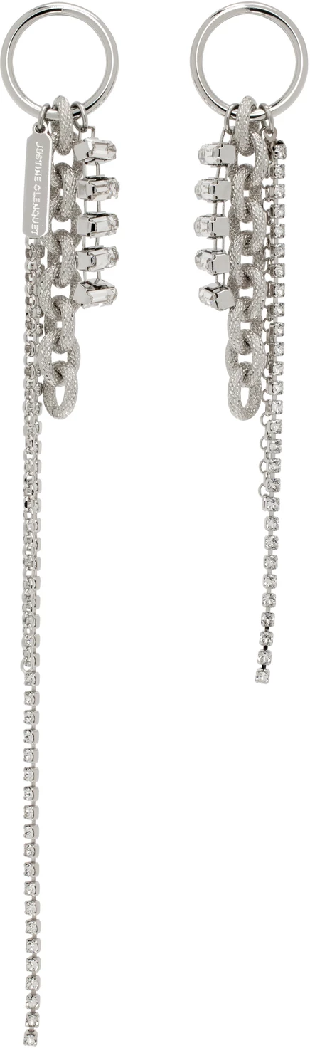 Женские серьги Justine Clenquet Chloe Crystal, палладий