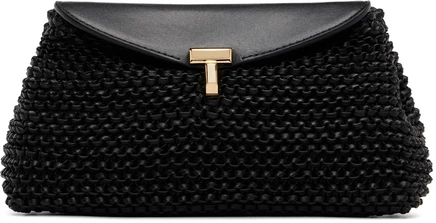 Женский клатч Toteme T-Lock из плетеной кожи, черный