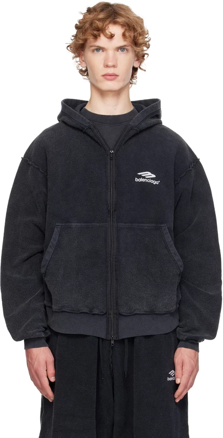Мужское худи Balenciaga 3B Sports Icon, черное