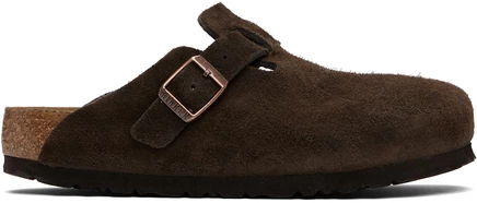 Мокасины без застежки Birkenstock Brown Regular Boston с мягкой стелькой мокко