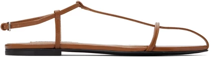 Женские босоножки Jil Sander с ремешками, ореховые
