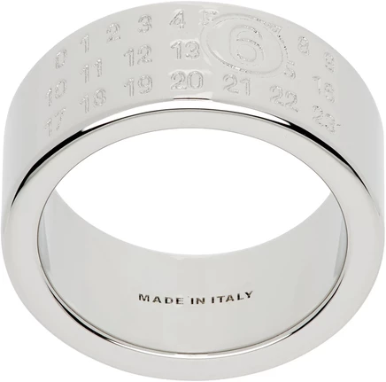 Мужское кольцо MM6 Maison Margiela Numeric, палладий