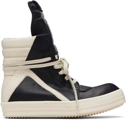 Мужские высокие кроссовки Rick Owens Geobasket, чёрно-белые