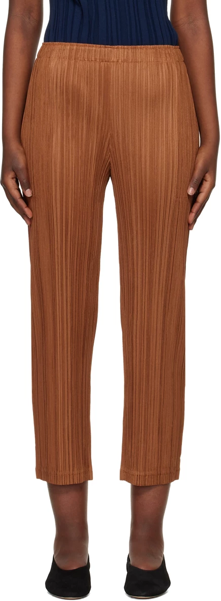 Женские брюки PLEATS PLEASE ISSEY MIYAKE, коричневые