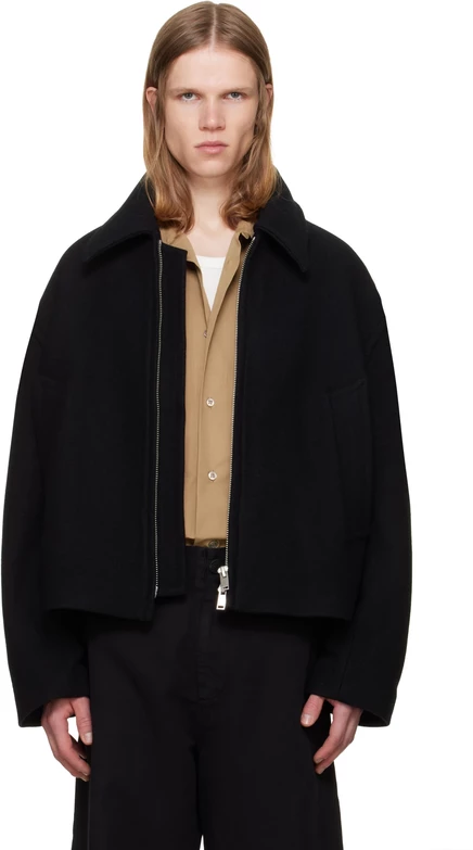 Мужская куртка Studio Nicholson Short Zip Up, черная
