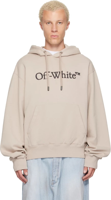 Мужское худи Off-White Big Bookish, бежевое