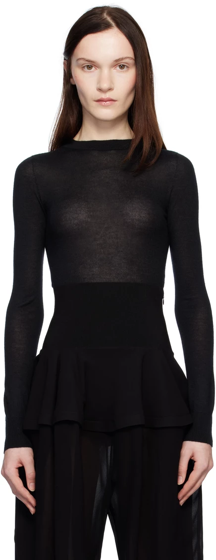 Женское боди ALAÏA из кашемира, черное
