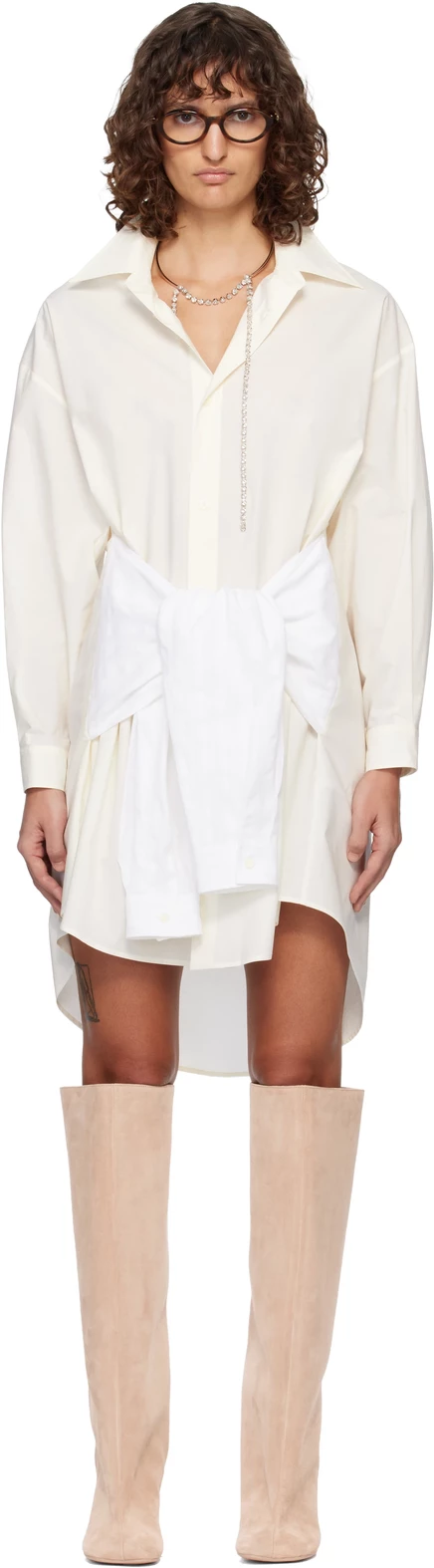 Женское платье MM6 Maison Margiela Multi Wear, молочное
