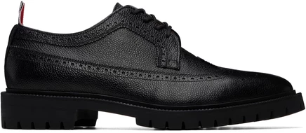 Мужские броги Thom Browne Longwing из кожи, черные