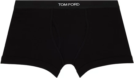 Черные хлопчатобумажные боксерские трусы TOM FORD черного цвета