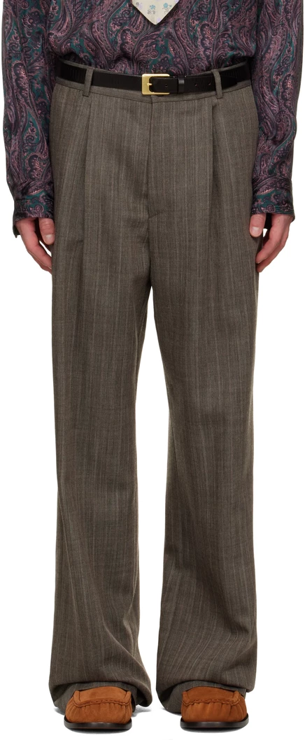 Мужские брюки Dries van Noten в полоску, цементные