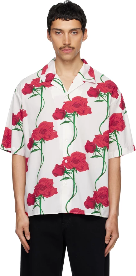 Мужская рубашка Kenzo Archive Rose, экрю