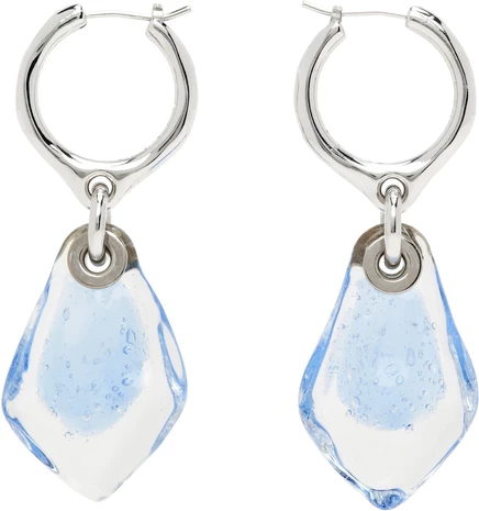 Серьги-кольца Lanvin Aurore синие/прозрачные