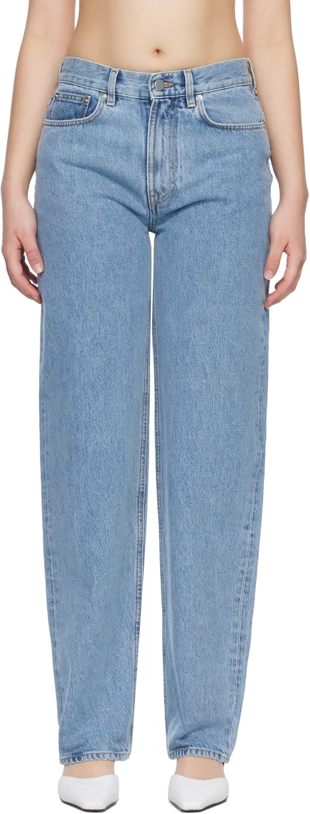 Джинсы бойфренда Loulou de Saison Blue SAMUR LDS из органического денима, постиранные светло-голубые