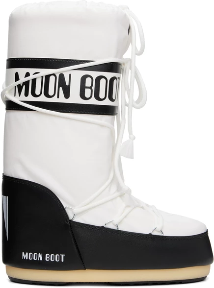 Мужские ботинки Moon Boot Icon Nylon, черно-белые