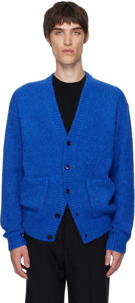 Мужской кардиган Dries van Noten Blue Alpaca, синий