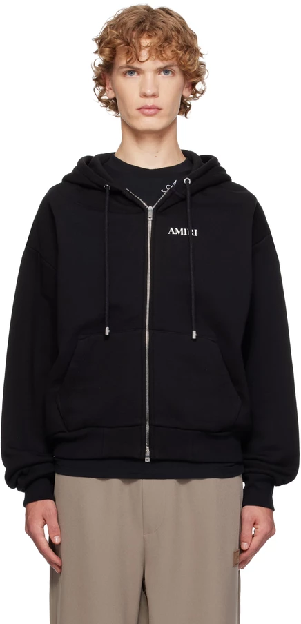Мужское худи Amiri Relaxed на молнии, черное