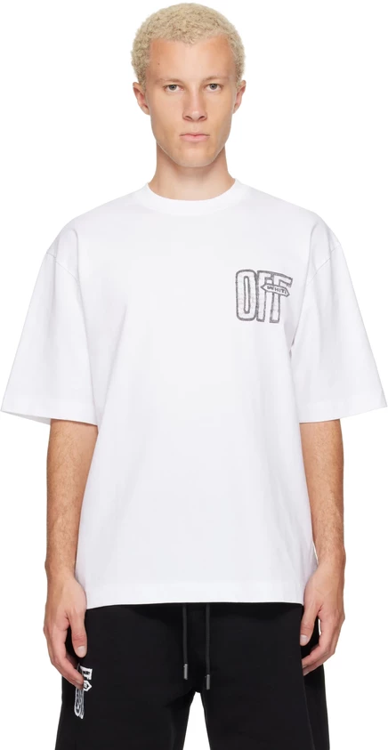 Мужская футболка Off-White Motion Arrow Skate, белая