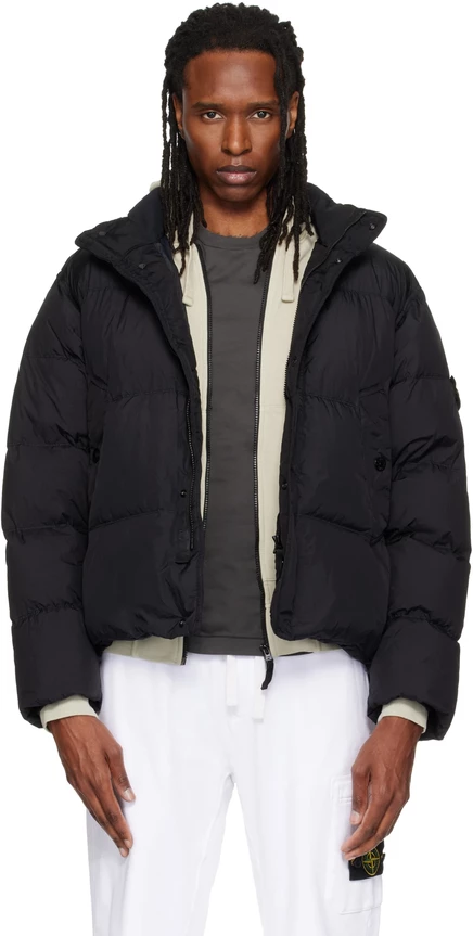 Мужская куртка Stone Island 4100109 пуховая, черная