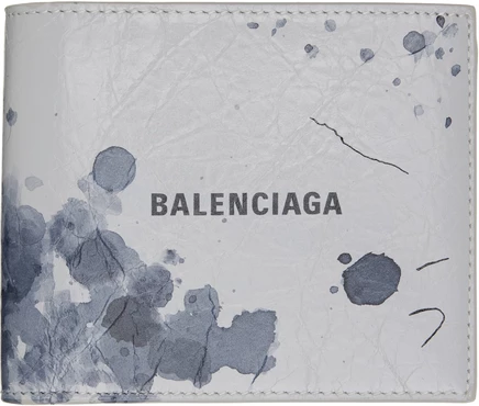 Складной кошелек Balenciaga Cash Square, светло-серый