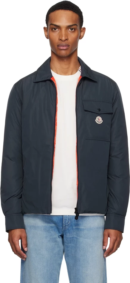 Пуховик Moncler Navy Archivio Vigeon английского синего цвета