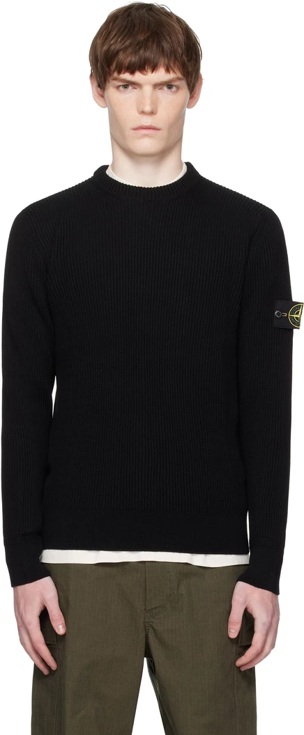 Мужской свитер Stone Island 5100053 из RWS шерсти, черный
