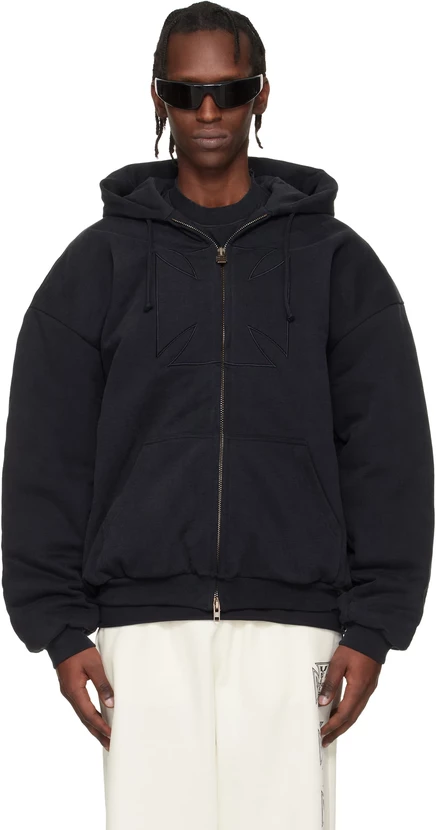 Мужское худи VETEMENTS Cross с вышивкой, черное
