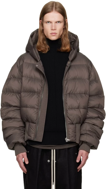 Мужской пуховик Rick Owens Tower Hooded, тёмно-пыльный
