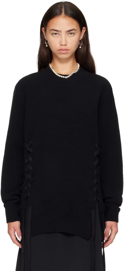 Женский свитер Simone Rocha из мериноса, черный/черный