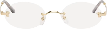Женские овальные очки Cartier Signature C, золотистые