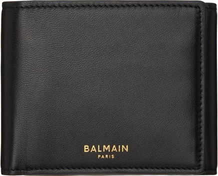 Мужской кожаный кошелек Balmain Smooth, черный
