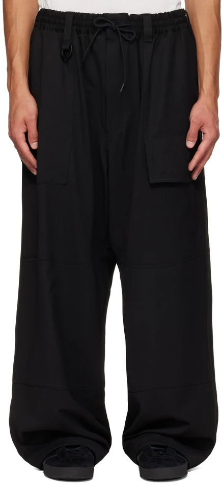 Мужские карго-брюки Y-3 Wide Cargo из шерсти, черные