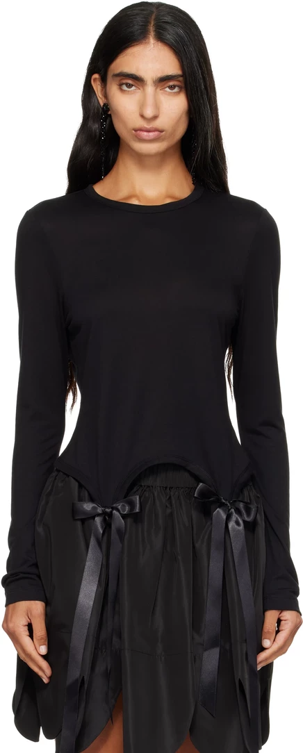 Женский лонгслив Simone Rocha с бантами, черный