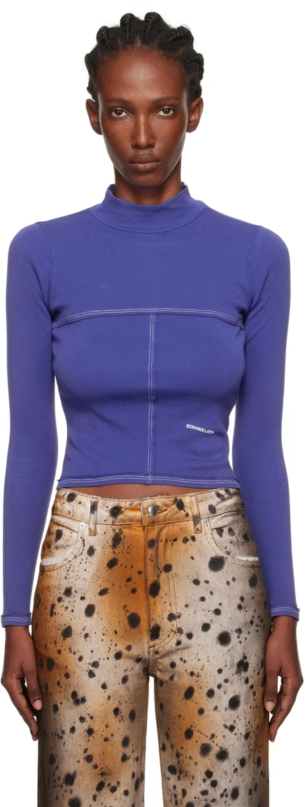 Женская водолазка Eckhaus Latta Navy Lapped, ультрамарин