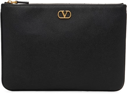 Женский клатч Valentino Garavani Flat VLogo, черный