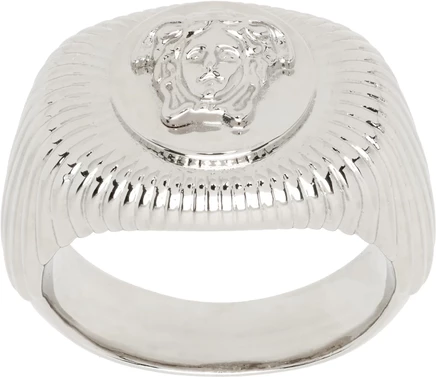 Мужское кольцо Versace Medusa Biggie, серебристое