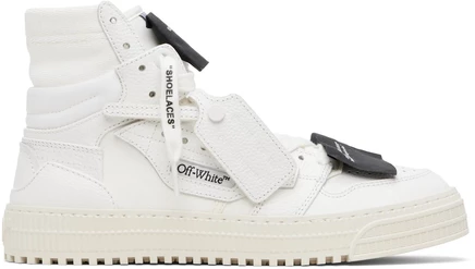Мужские высокие кроссовки Off-White 3.0 Court, бело-черные