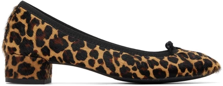 Женские туфли Repetto Camille на каблуке, коричневые леопардовые