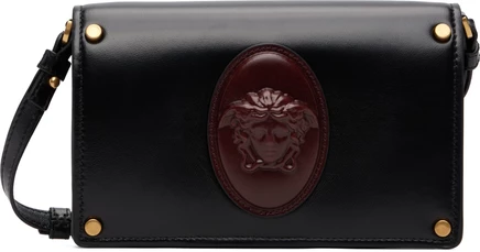Женская мини-сумка Versace Lou Nappa, черно-коричневая