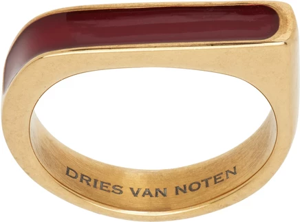 Мужское кольцо Dries van Noten с эмалью, карнеол