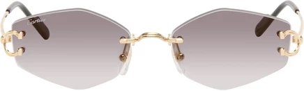 Cartier Gold Classic C Motif Sunglasses gold/gold/grey