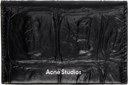 Мужской кожаный кардхолдер Acne Studios Folded, черный