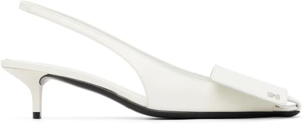 Босоножки на высоком каблуке из кожи Courrèges White в складку из обледеневшей кожи heritage white