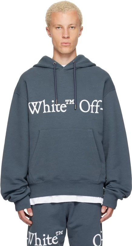 Мужское худи Off-White Bookish Scarf, темно-серое