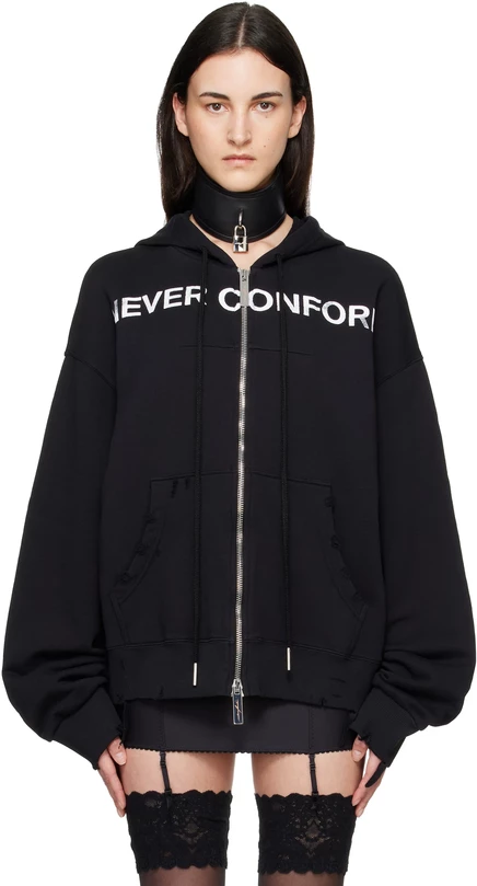 Женское худи Matières Fécales Never Conform, черное