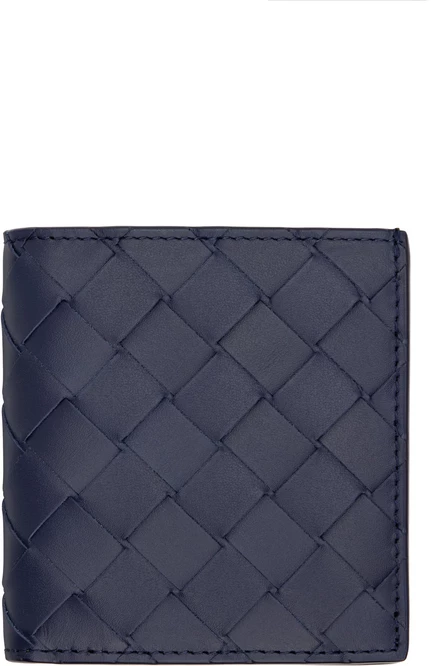 Мужской кошелек Bottega Veneta Intrecciato, синий/зеленый