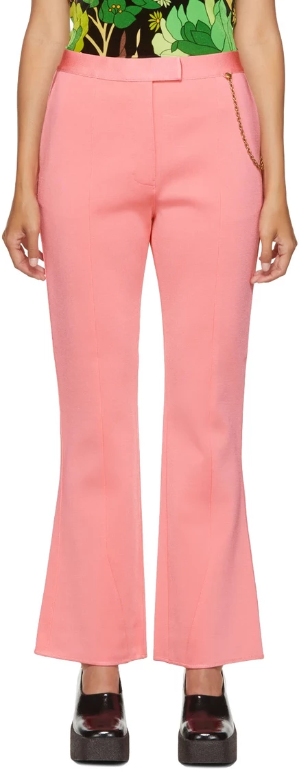 Pink Chain Flared Trousers pink